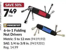 Princess Auto 6-in-1 Folding Nut Drivers offer