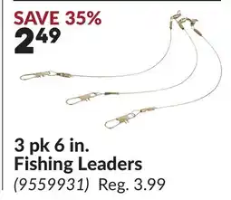 Princess Auto 3 pk 6 in. Fishing Leaders offer
