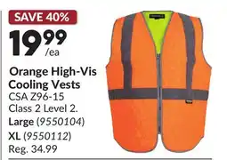 Princess Auto Orange High-Vis Cooling Vests offer