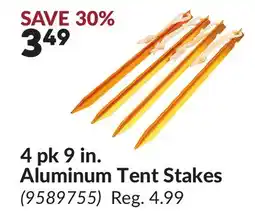 Princess Auto 4 pk 9 in. Aluminum Tent Stakes offer