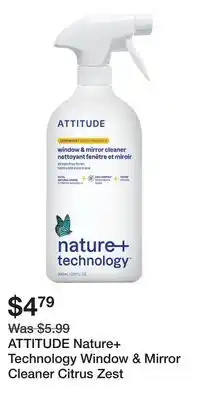 Well ATTITUDE Nature+ Technology Window & Mirror Cleaner Citrus Zest offer