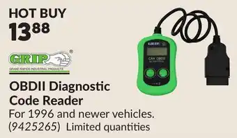 Princess Auto OBDII Diagnostic Code Reader offer