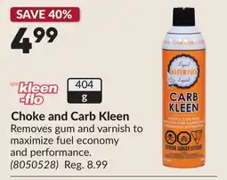 Princess Auto Choke and Carb Kleen offer
