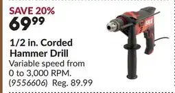 Princess Auto 1/2 in. Corded Hammer Drill offer