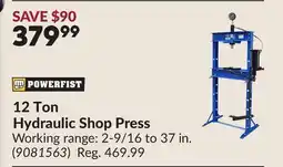 Princess Auto 12 Ton Hydraulic Shop Press offer