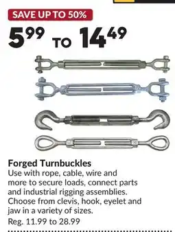 Princess Auto Forged Turnbuckles offer