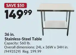 Princess Auto 36 in. Stainless-Steel Table offer