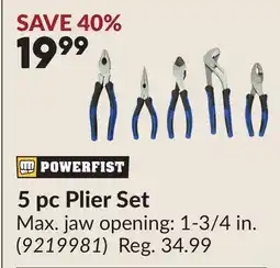 Princess Auto 5 pc Plier Set offer