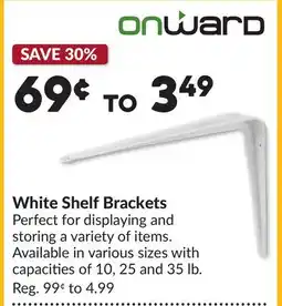 Princess Auto White Shelf Brackets offer