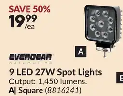 Princess Auto 9 LED 27W Spot Lights offer