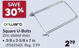 Princess Auto Square U-Bolts offer