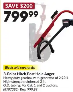 Princess Auto 3-Point Hitch Post Hole Auger offer