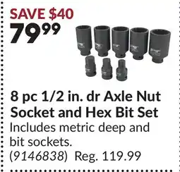 Princess Auto 8 pc 1/2 in. dr Axle Nut Socket and Hex Bit Set offer