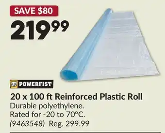 Princess Auto 20 x 100 ft Reinforced Plastic Roll offer