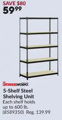 Princess Auto 5-Shelf Steel Shelving Unit offer