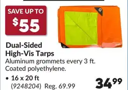 Princess Auto Dual-Sided High-Vis Tarps offer