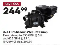 Princess Auto 3/4 HP Shallow-Well Jet Pump offer