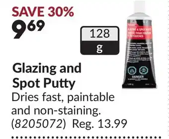 Princess Auto Glazing and Spot Putty offer