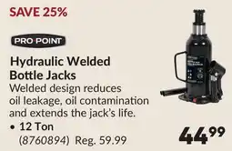 Princess Auto Hydraulic Welded Bottle Jacks offer