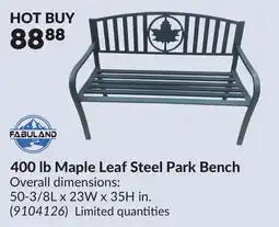 Princess Auto 400 lb Maple Leaf Steel Park Bench offer