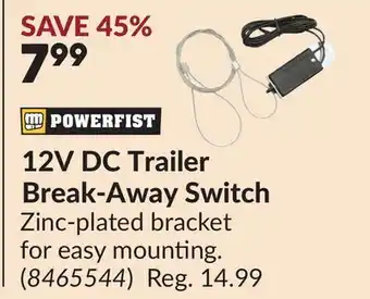 Princess Auto 12V DC Trailer Break-Away Switch offer