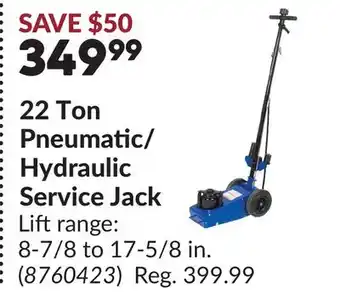 Princess Auto 22 Ton Pneumatic/Hydraulic Service Jack offer