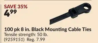 Princess Auto 100 pk 8 in. Black Mounting Cable Ties offer