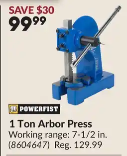Princess Auto 1 Ton Arbor Press offer