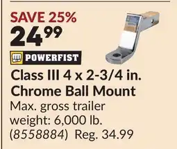 Princess Auto Class III 4 x 2-3/4 in. Chrome Ball Mount offer