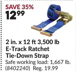 Princess Auto 2 in. x 12 ft3,500 lb E-Track Ratchet Tie-Down Strap offer