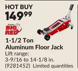 Princess Auto 1-1/2 Ton Aluminum Floor Jack offer