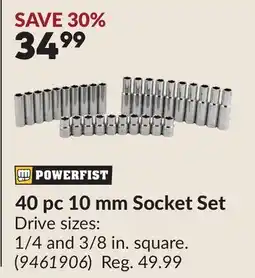 Princess Auto 40 pc 10 mm Socket Set offer