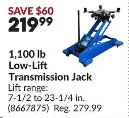 Princess Auto 1,100 lb Low-Lift Transmission Jack offer