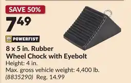 Princess Auto 8 x 5 in. Rubber Wheel Chock with Eyebolt offer