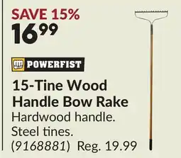 Princess Auto 15-Tine Wood Handle Bow Rake offer
