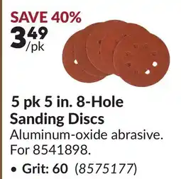 Princess Auto 5 pk 5 in. 8-Hole Sanding Discs offer
