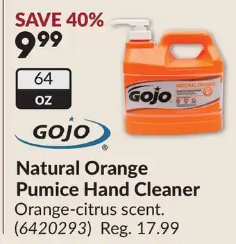 Princess Auto Natural Orange Pumice Hand Cleaner offer