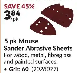Princess Auto 5 pk Mouse Sander Abrasive Sheets offer