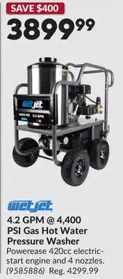Princess Auto 4.2 GPM @ 4,400 PSI Gas Hot Water Pressure Washer offer