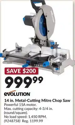 Princess Auto 14 in. Metal-Cutting Mitre Chop Saw offer
