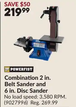 Princess Auto Combination 2 in. Belt Sander and 6 in. Disc Sander offer