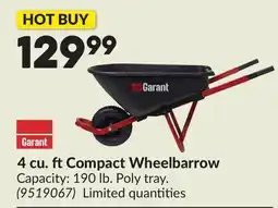 Princess Auto Garant 4 cu. ft Compact Wheelbarrow offer