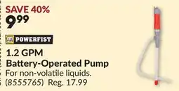 Princess Auto 1.2 GPM Battery-Operated Pump offer