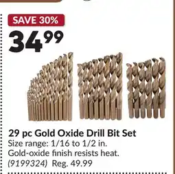 Princess Auto 29 pc Gold Oxide Drill Bit Set offer