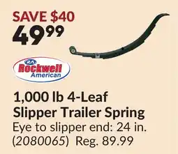 Princess Auto 1,000 lb 4-Leaf Slipper Trailer Spring offer