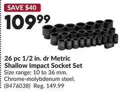 Princess Auto 26 pc 1/2 in. dr Metric Shallow Impact Socket Set offer
