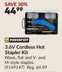 Princess Auto POWERFIST 3.6V Cordless Hot Stapler Kit offer