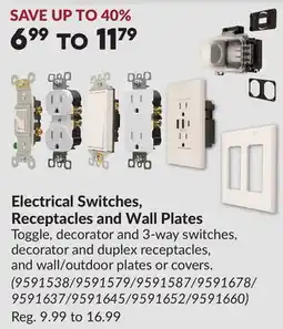 Princess Auto Electrical Switches, Receptacles and Wall Plates offer