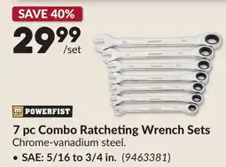 Princess Auto 7 pc Combo Ratcheting Wrench Sets offer