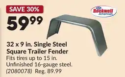 Princess Auto 32 x 9 in. Single Steel Square Trailer Fender offer